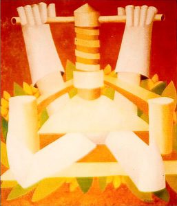 Le presse-personne, huile sur toile, 46x55, 1975