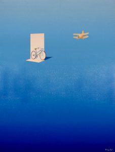 La jeune fille et la bicyclette, huile sur toile, 1992
