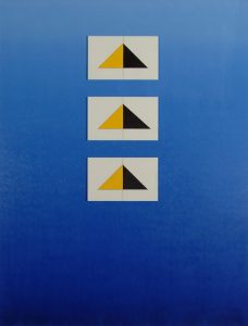 Les pyramides de l'âge, huile sur toile et carton, 89x116, janvier 2002